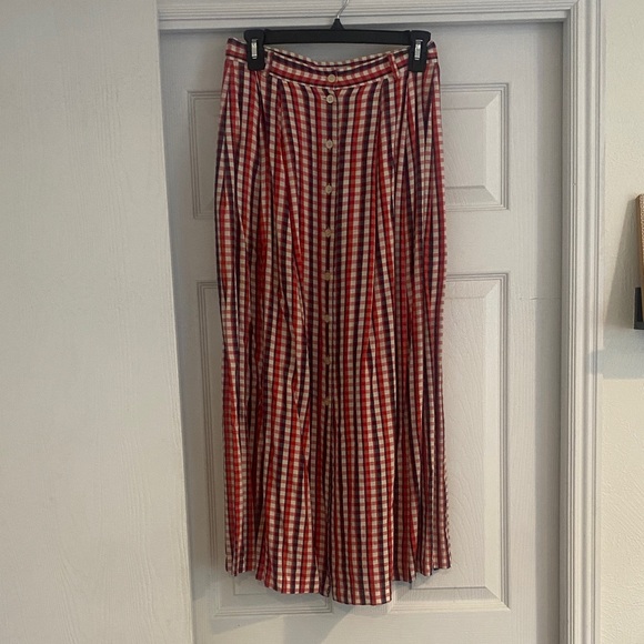 Dresses & Skirts - Vintage 90s Esprit button down midi skirt gingham plaid print
